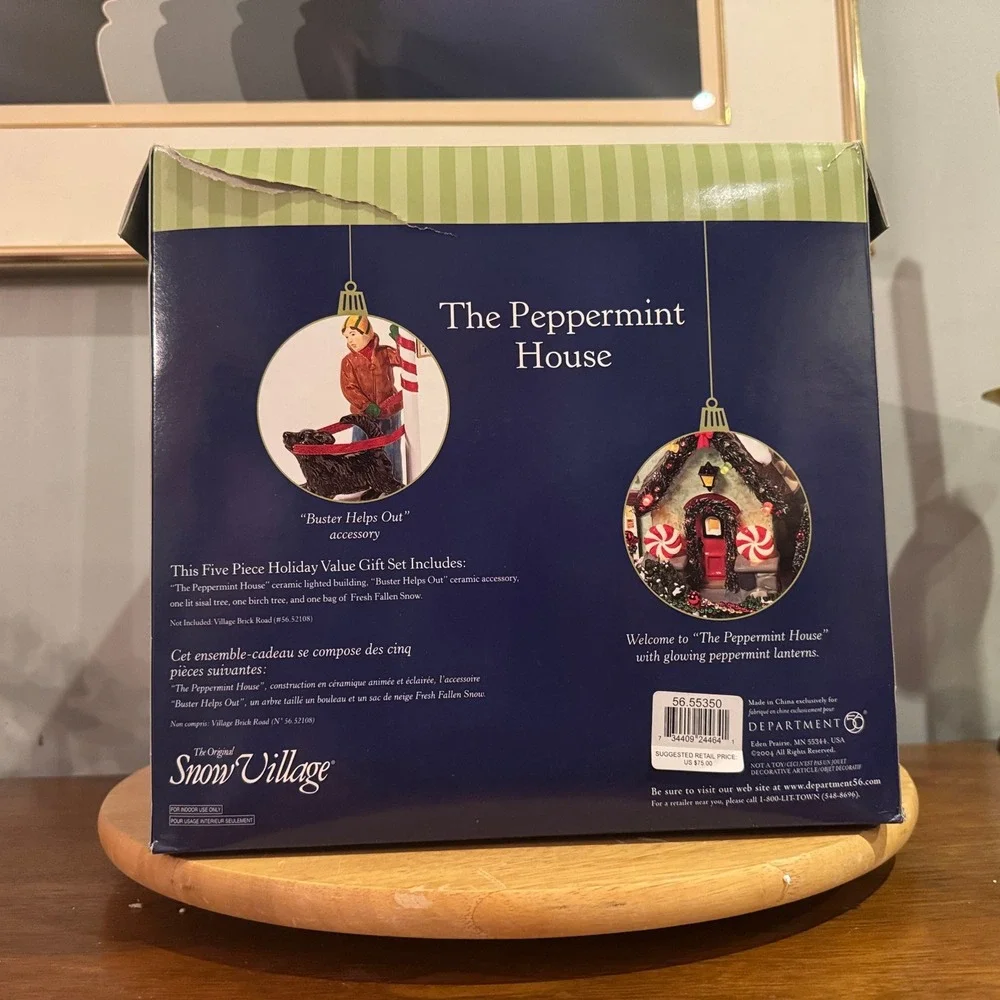 Department 56 The Peppermint House Snow Village Lighted Dept 56 w/ Box